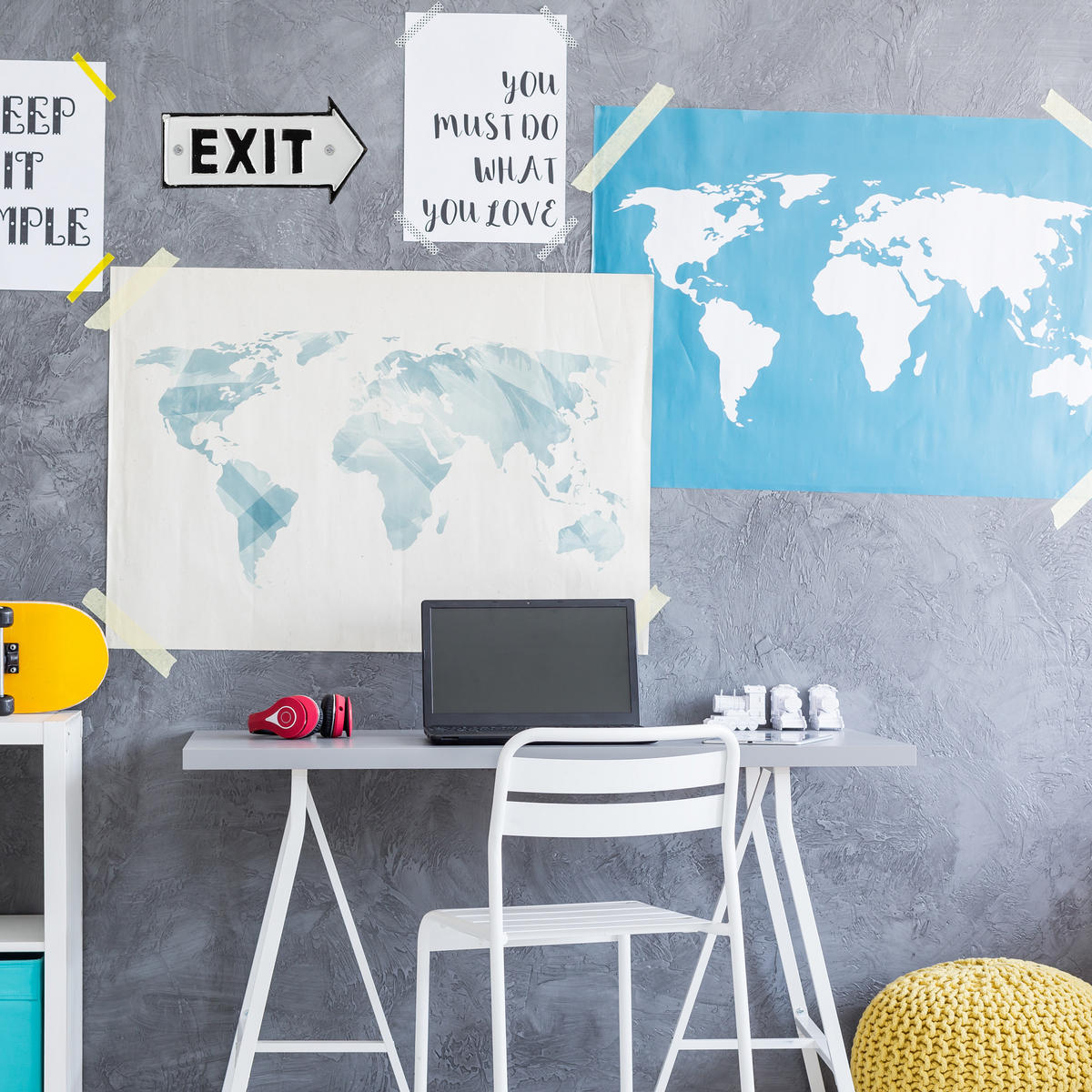 EXIT Schild - Weiß, Metall (18.5/9.5/0.5cm) - Relaxdays