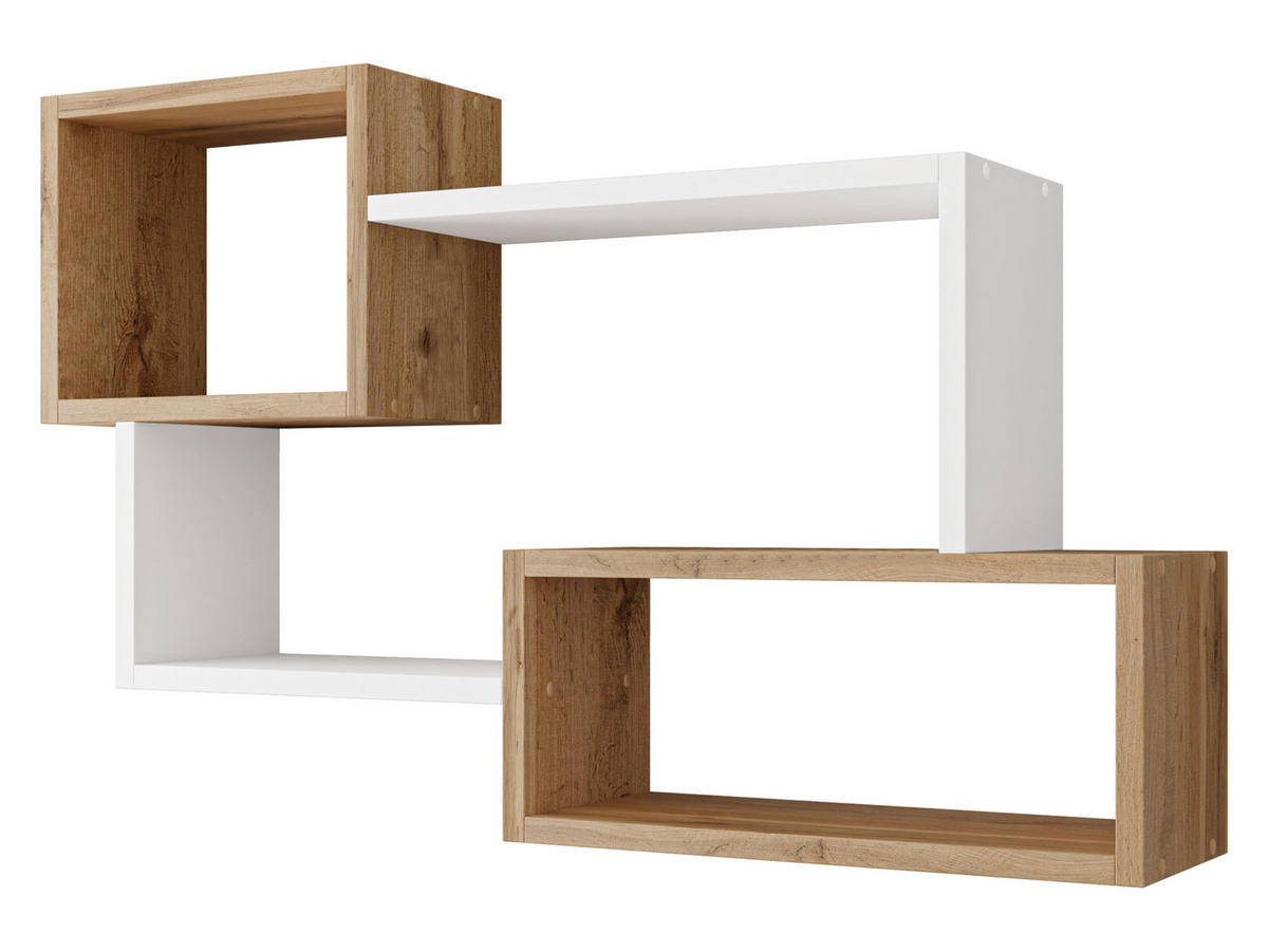 WANDREGAL Trio 005 - Eiche Wotan/Weiß, Holzwerkstoff (87/54/18cm) - MIRJAN24