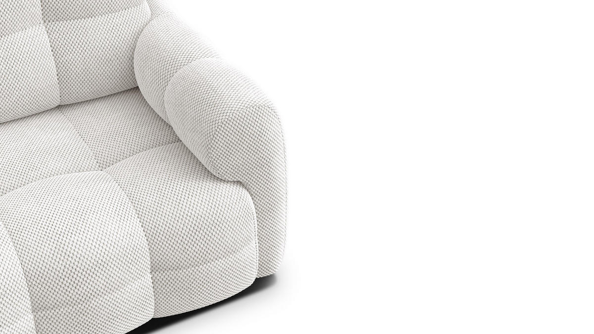 SOFA MELLOW 2-Sitzer, creme - Creme/Schwarz, Holz/Textil (153/87/98cm) - Courtois Laville