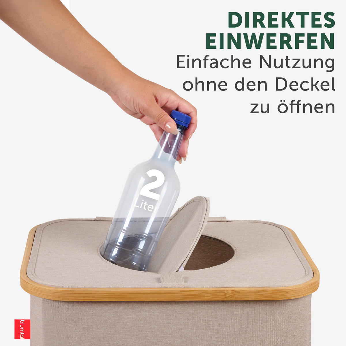 PFANDFLASCHEN-SAMMELBEHÄLTER 100L Beige - Beige, Kunststoff (34/3/42cm) - Blumtal