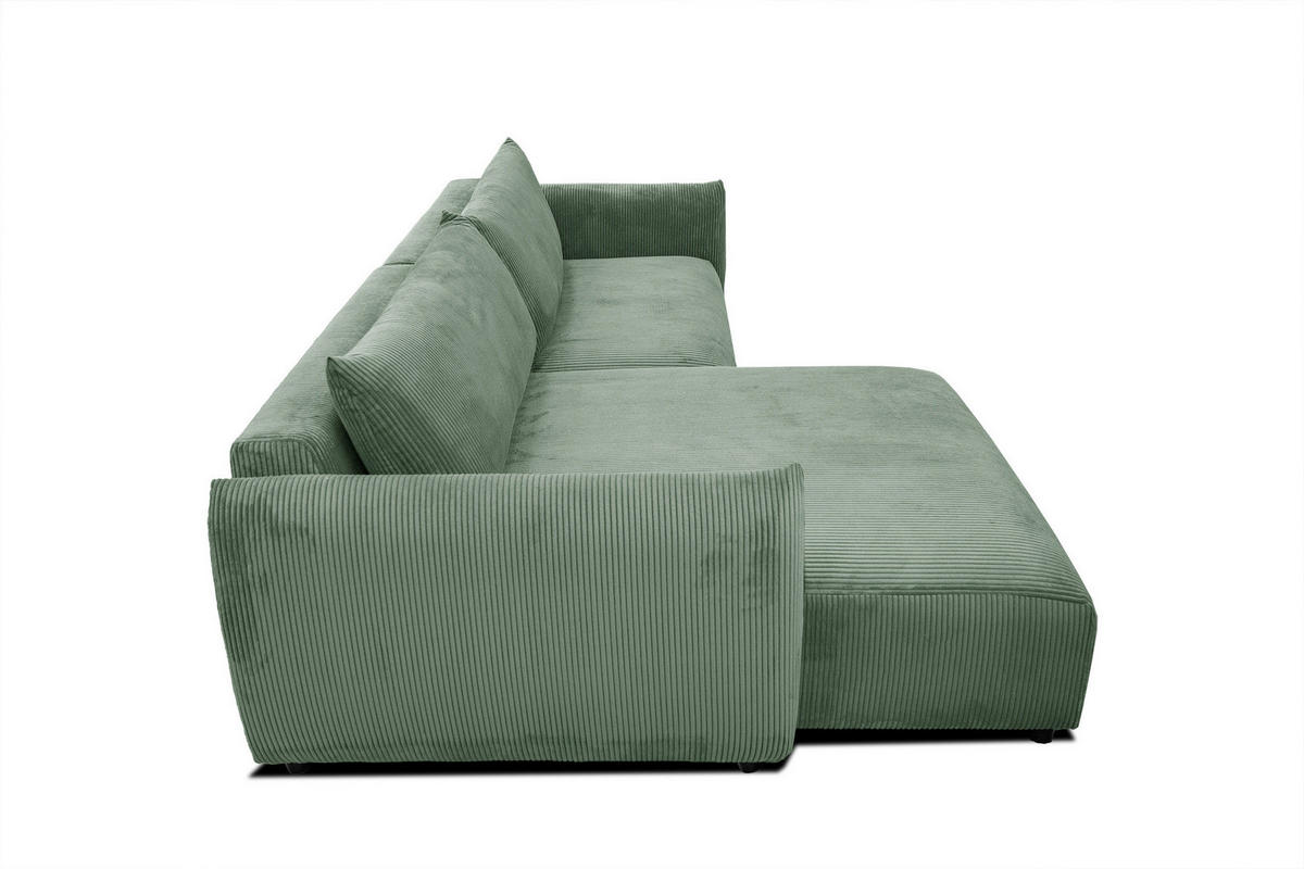 ECKSOFA TAUER 5-Sitzer, mintgrün - Schwarz/Mintgrün, Holzwerkstoff/Kunststoff (174/292cm) - Courtois Laville