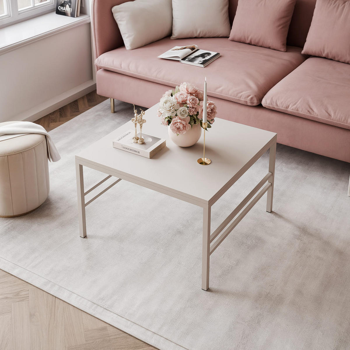 COUCHTISCH FORMA 70/70 cm Quadrat, Kaschmir - Kaschmir, Metall (70/70/46cm) - Idohome