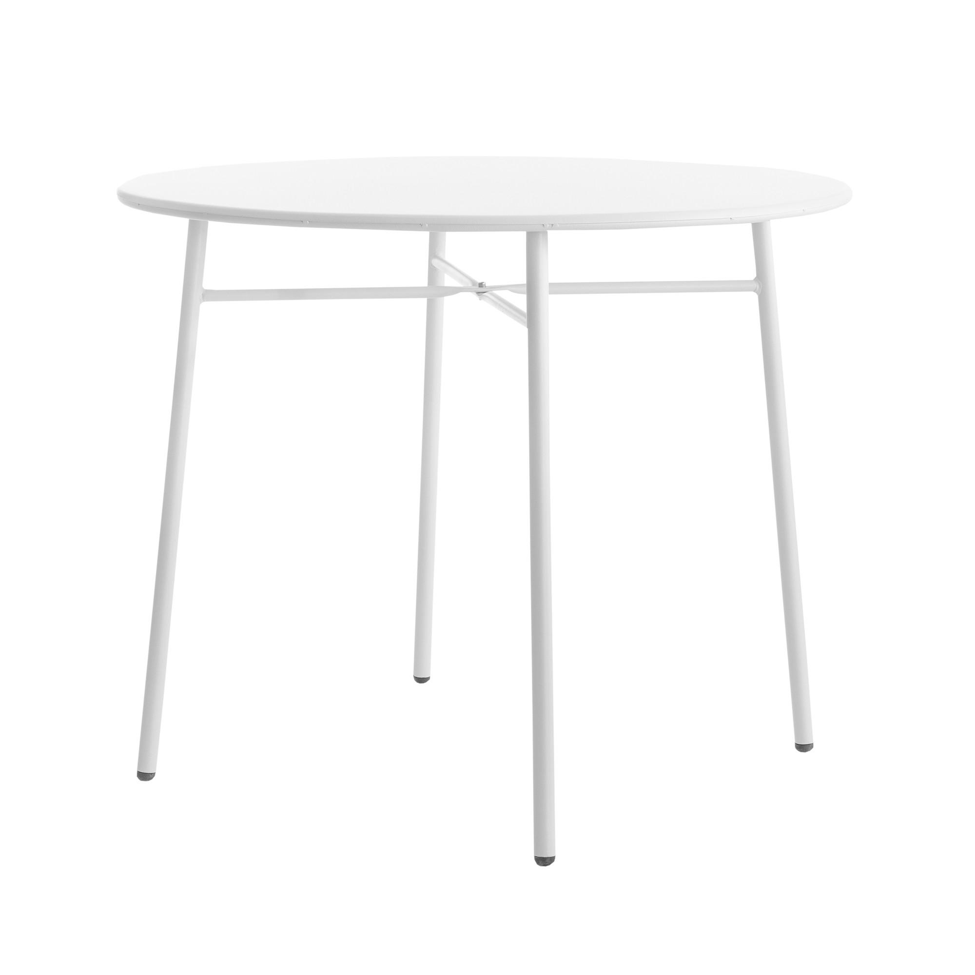 GARTENTISCH Loise Weiß 89 cm x 74 cm - Weiß, Metall (89/89/74cm) - Kenay Home