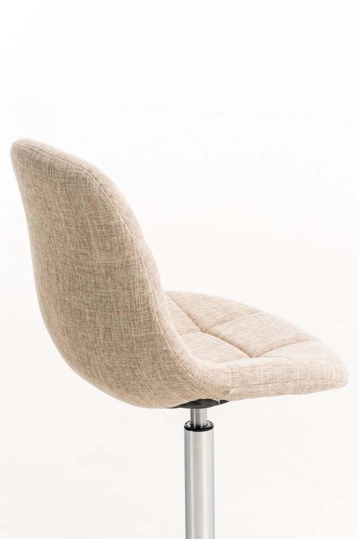 DREHSTUHL Stoff creme - Chromfarben/Creme, Textil/Metall (48/84/52cm) - CLP