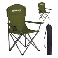 2XSKLÁDACÍ židle - tmavě zelená, kov/textil (81/97/54cm) - Relaxdays