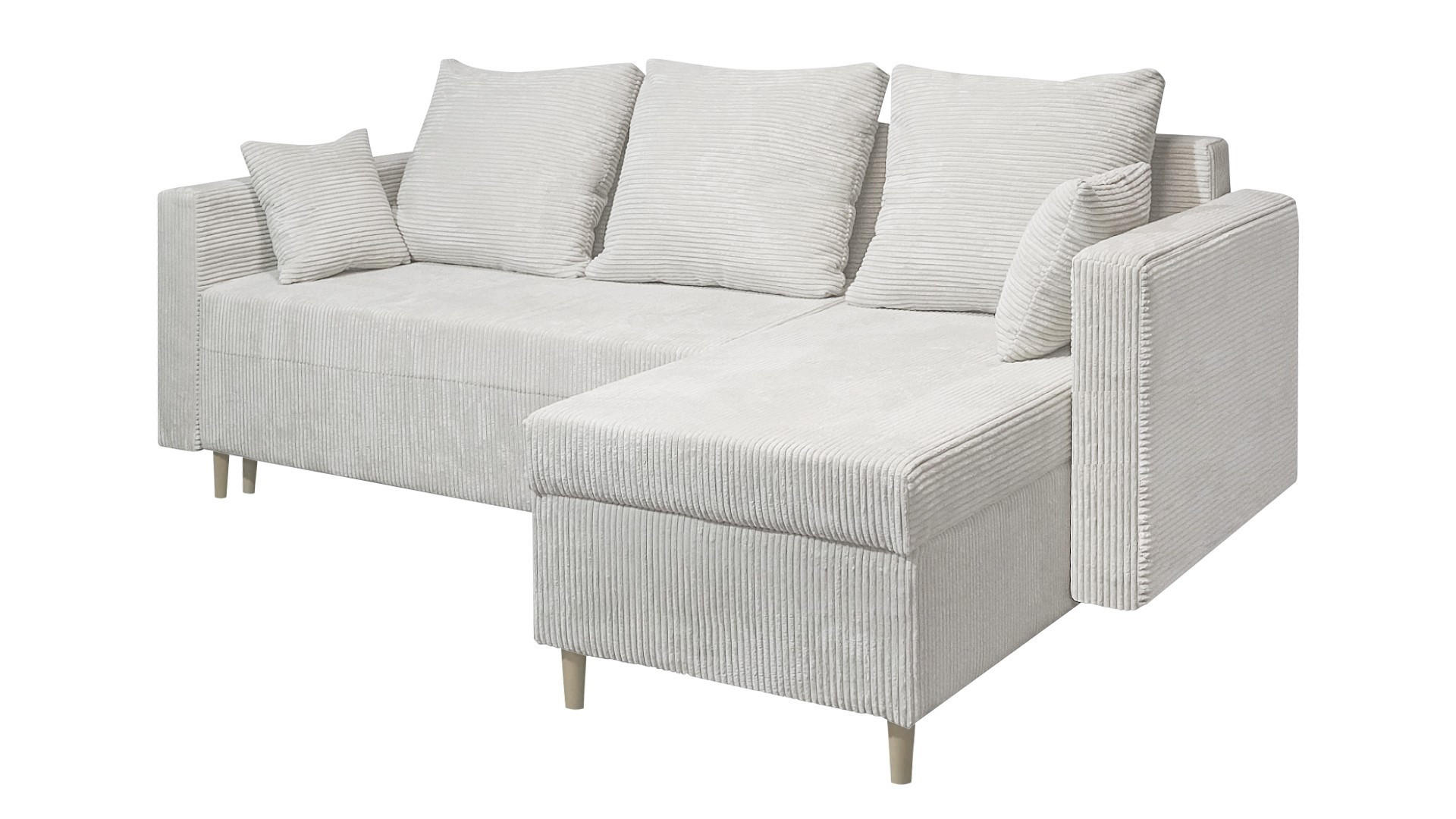 ECKSOFA OTTO mit Bettkasten und Schlaffunktion L-Form, Ottomane Universal - Grau, Textil (230/145cm) - Marpur
