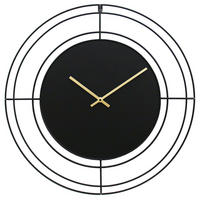 WANDUHR - Schwarz - Metall - Schwarz, Metall (70/70/4cm) - home24