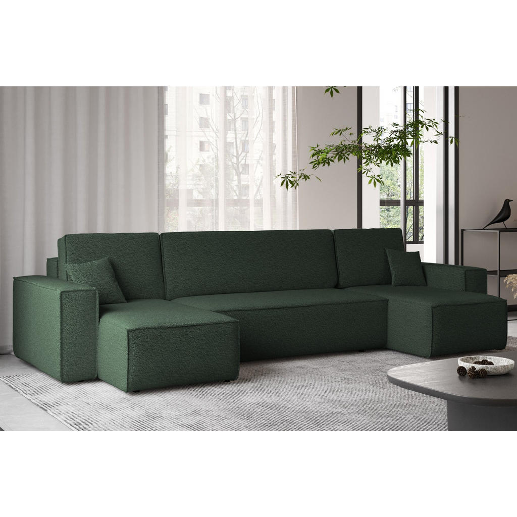 Thumbnail - Kaiser Möbel Ecksofa, Dunkelgrün, Holz, 312x98 cm, Wohnzimmer, Sofas & Couches, Wohnlandschaften, Ecksofas