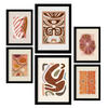 POSTER Set Mit 6 Rustikalen In Ethnischen Style Printkollektionen Dekorative Rahmen Für Ihr Wohnzimmer Zuhause Wandkunstdruck A3 & A4 Schwarzer Rahmen - Schwarz, Papier (29/3cm) - Nacnic