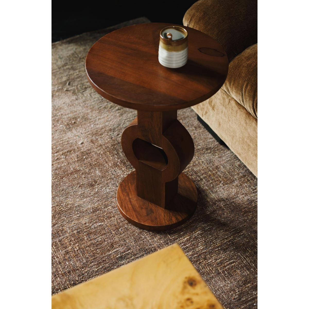 BEISTELLTISCH Tondo Rund 36 cm Braun - Braun, Holz (36/36/53cm) - Dutchbone