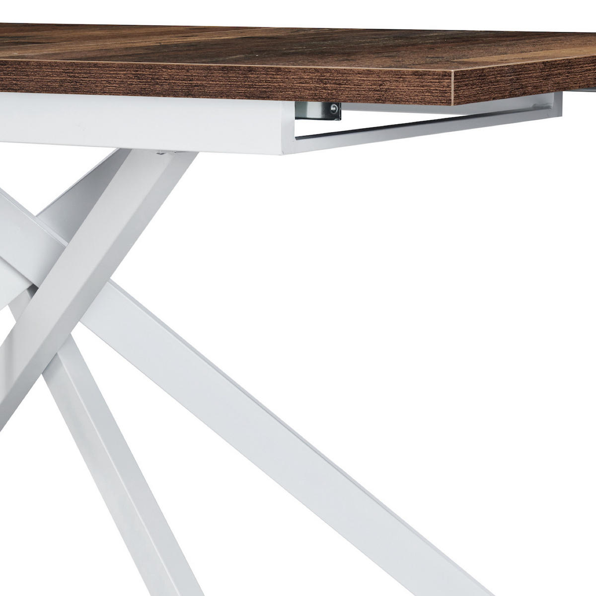 ESSTISCH BEA 120-160/80/76 cm Texas-Eiche - Weiß/Braun, Holzwerkstoff/Metall (80/120/76cm) - B&D Home