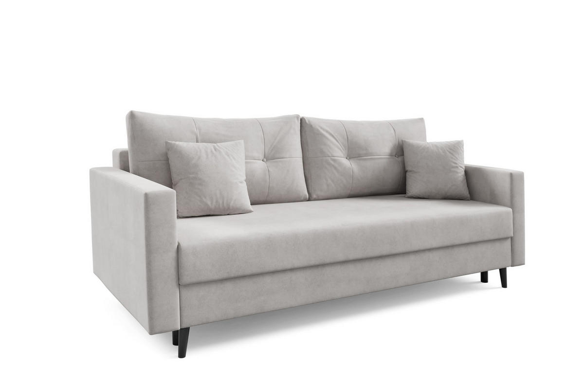 SCHLAFSOFA - Sofa Trevor - Hellgrau (Zetta 302) - Grau, Holz (208/96/98cm) - Möblo