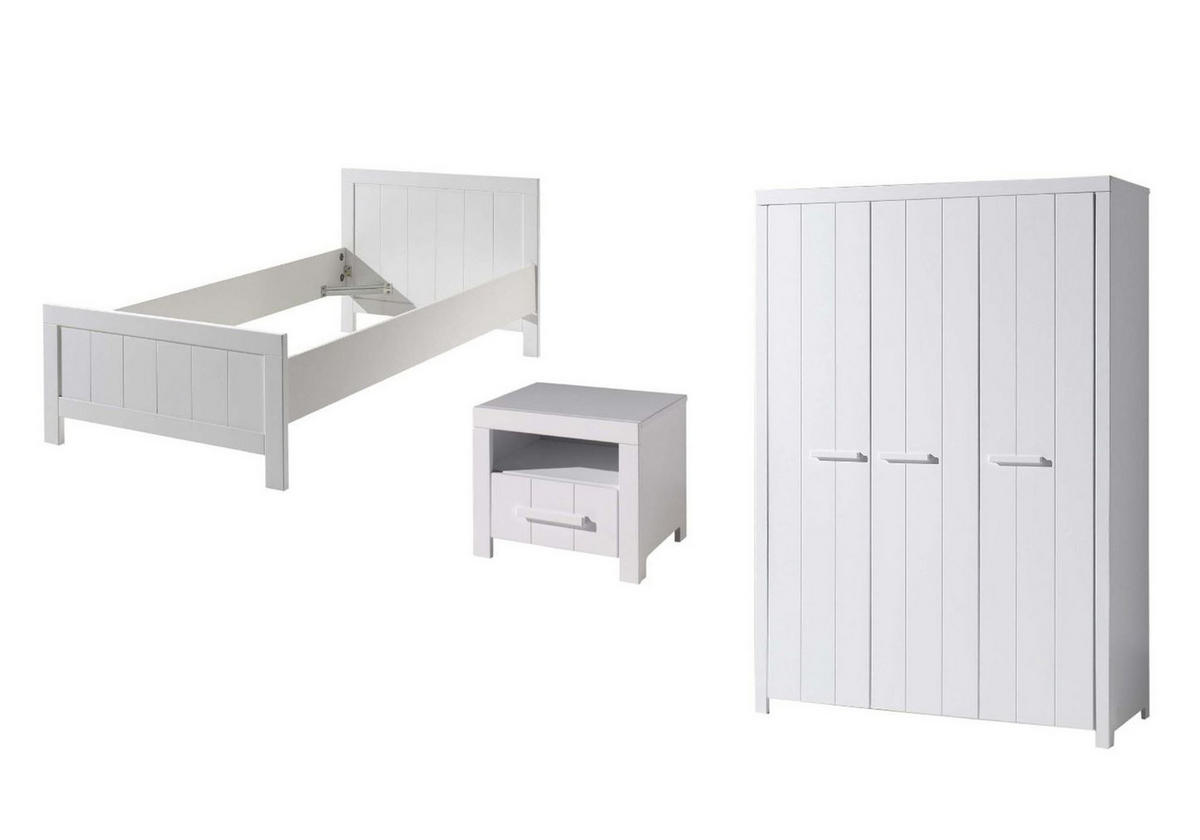 JUGENDZIMMEREINRICHTUNG Karalynn 4 Jugendzimmer komplett MDF Weiß - Weiß, Holzwerkstoff (230/1/130cm) - 58aufmkessel