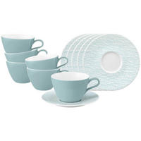 MILCHKAFFEETASSEN MIT UNTERTASSEN Life Fashion Green Chic 370 ml 6er Set - Grün, Keramik (16.4/9/16.4cm) - Seltmann Weiden