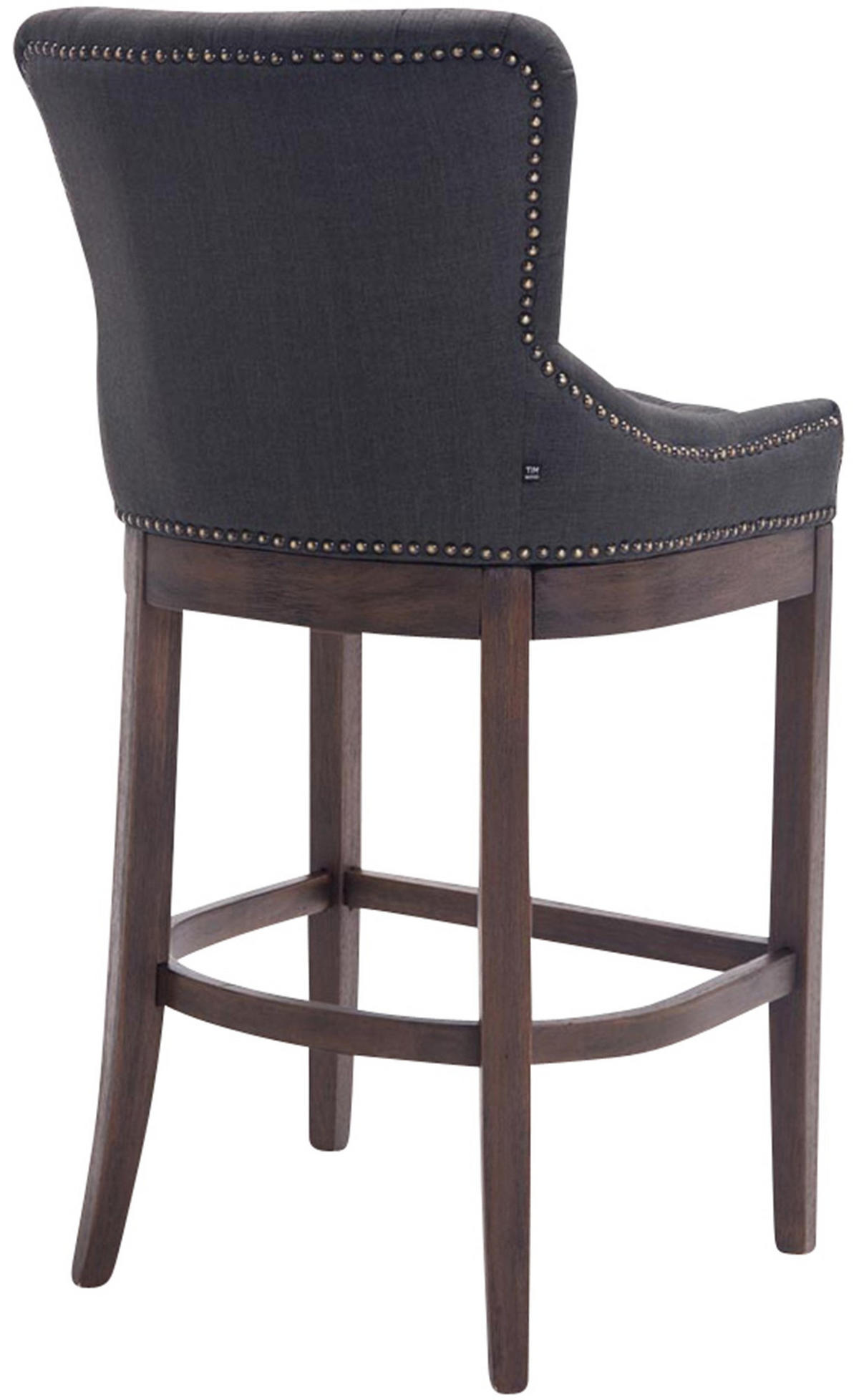 BARHOCKER Stoff dunkelgrau - Dunkelgrau/Dunkelbraun, Holz/Textil (55/109/57cm) - CLP