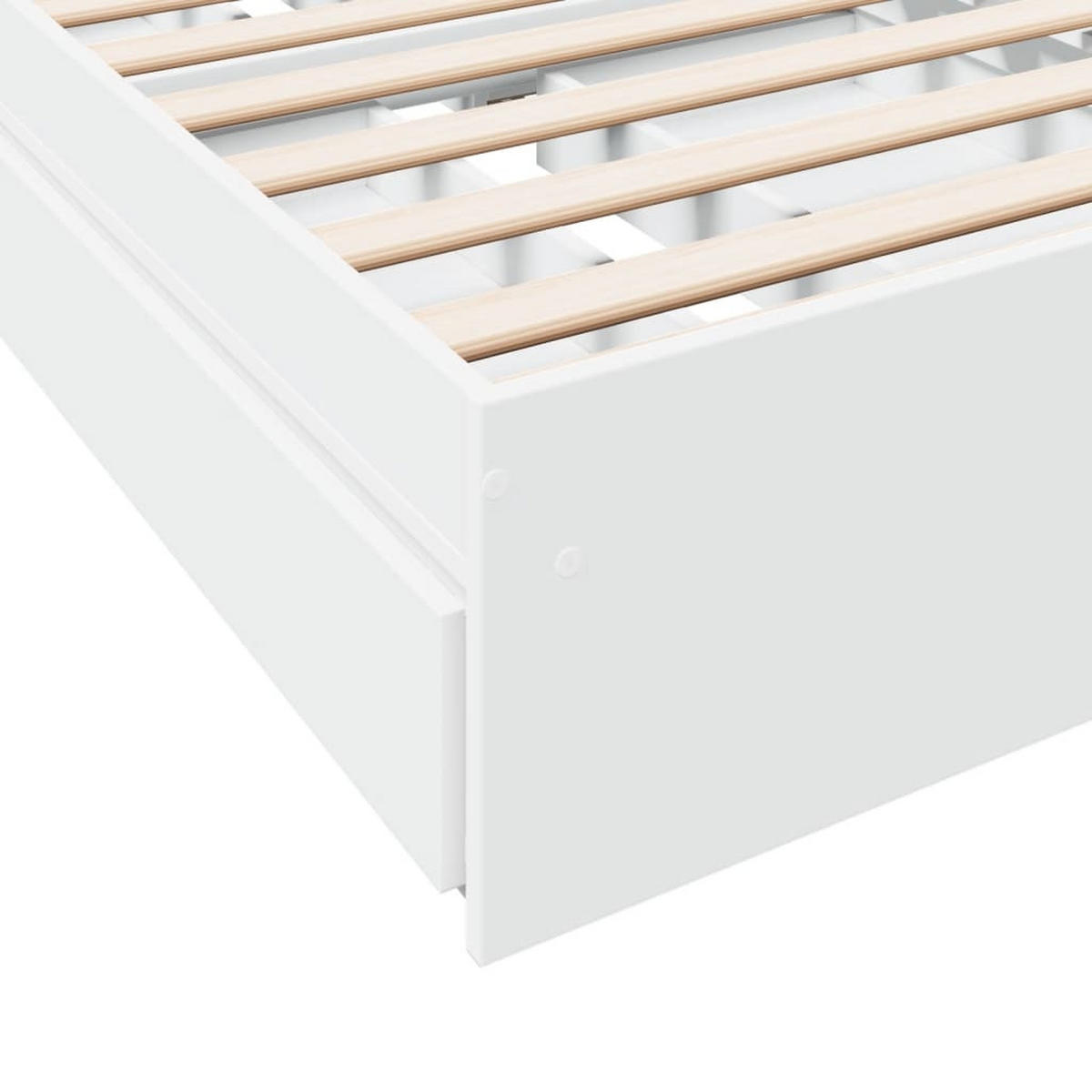 BETTGESTELL Mit Schubladen Weiss 90/200 Cm Holzwerkstoff - Weiß, Holzwerkstoff (90/200cm) - vidaXL
