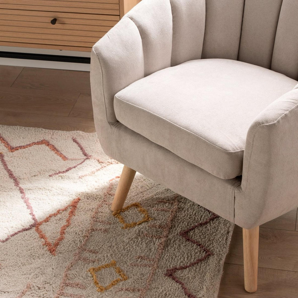 LESESESSEL MILER Beige 75 cm x 75 cm - Beige, Textil (75/75/70cm) - Klast Home