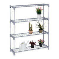 BLUMENREGAL - Grau, Kunststoff/Metall (91/106/28cm) - Relaxdays