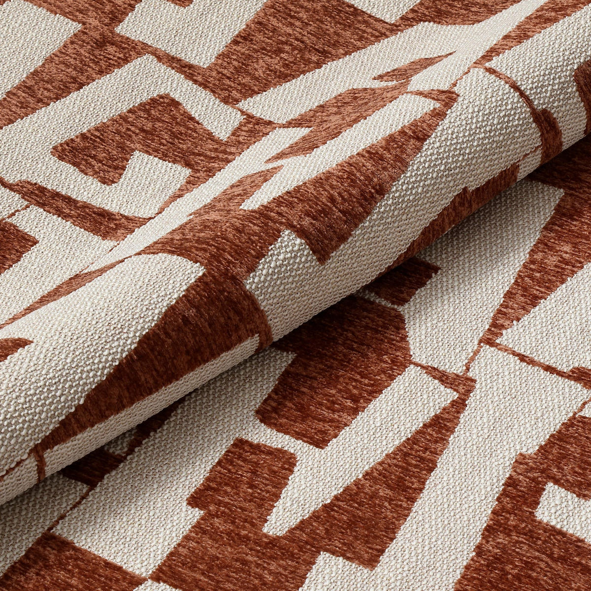 SESSEL Gemusterter texturierter Stoff Terracotta 64cm - Dunkelorange/Terracotta, Textil (65/72/71cm) - Sia Home