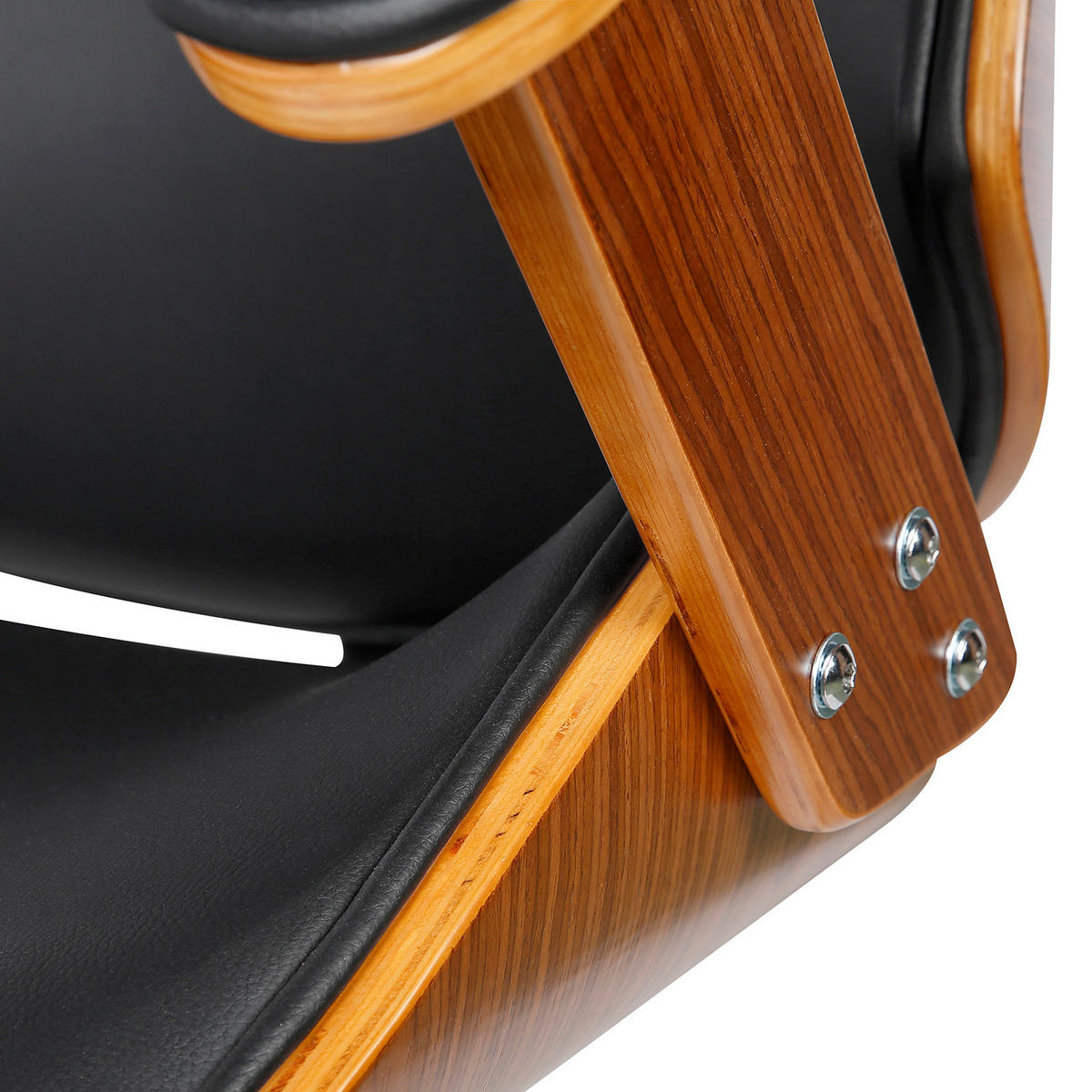 BÜRODREHSTUHL - Kunstleder / Stahl - Walnussfarben/Schwarz, Holzwerkstoff/Kunststoff (66/121/71cm) - home24