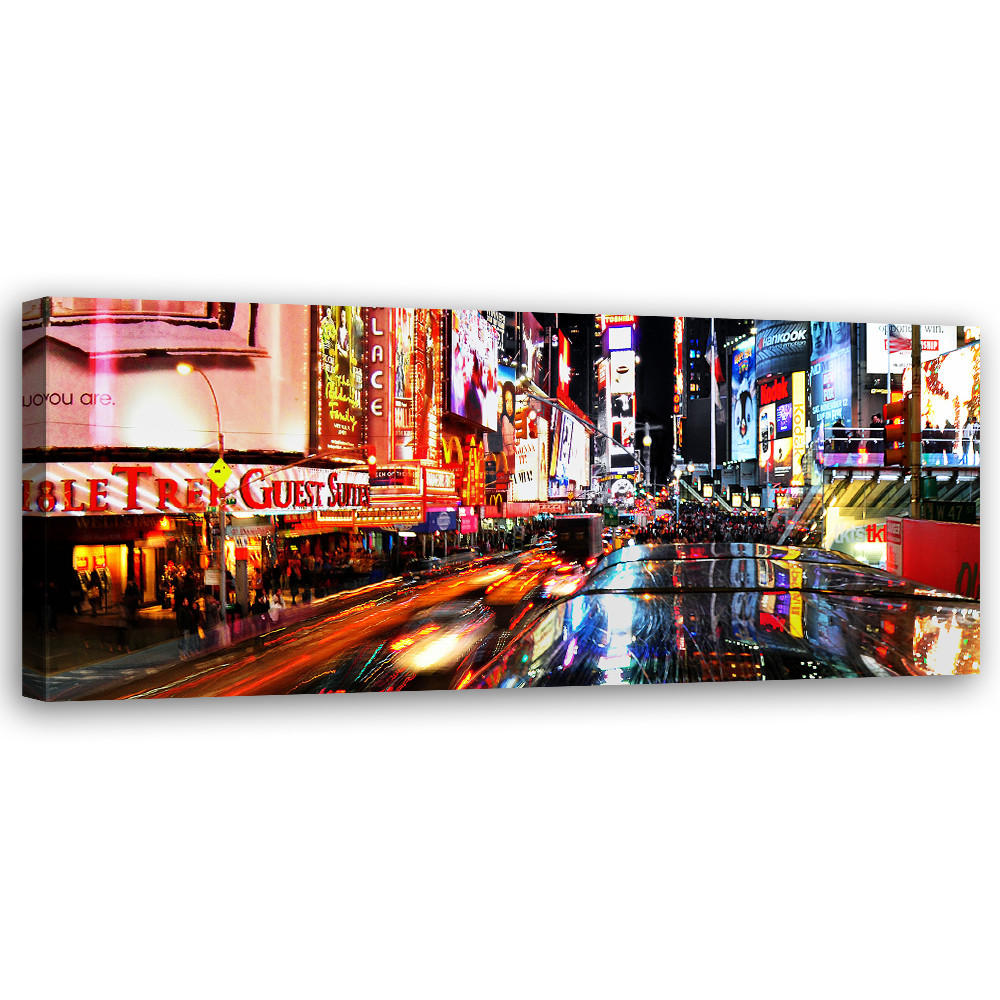 WANDBILD lichter am times square - Multicolor, Textil (90/30cm) - Feeby