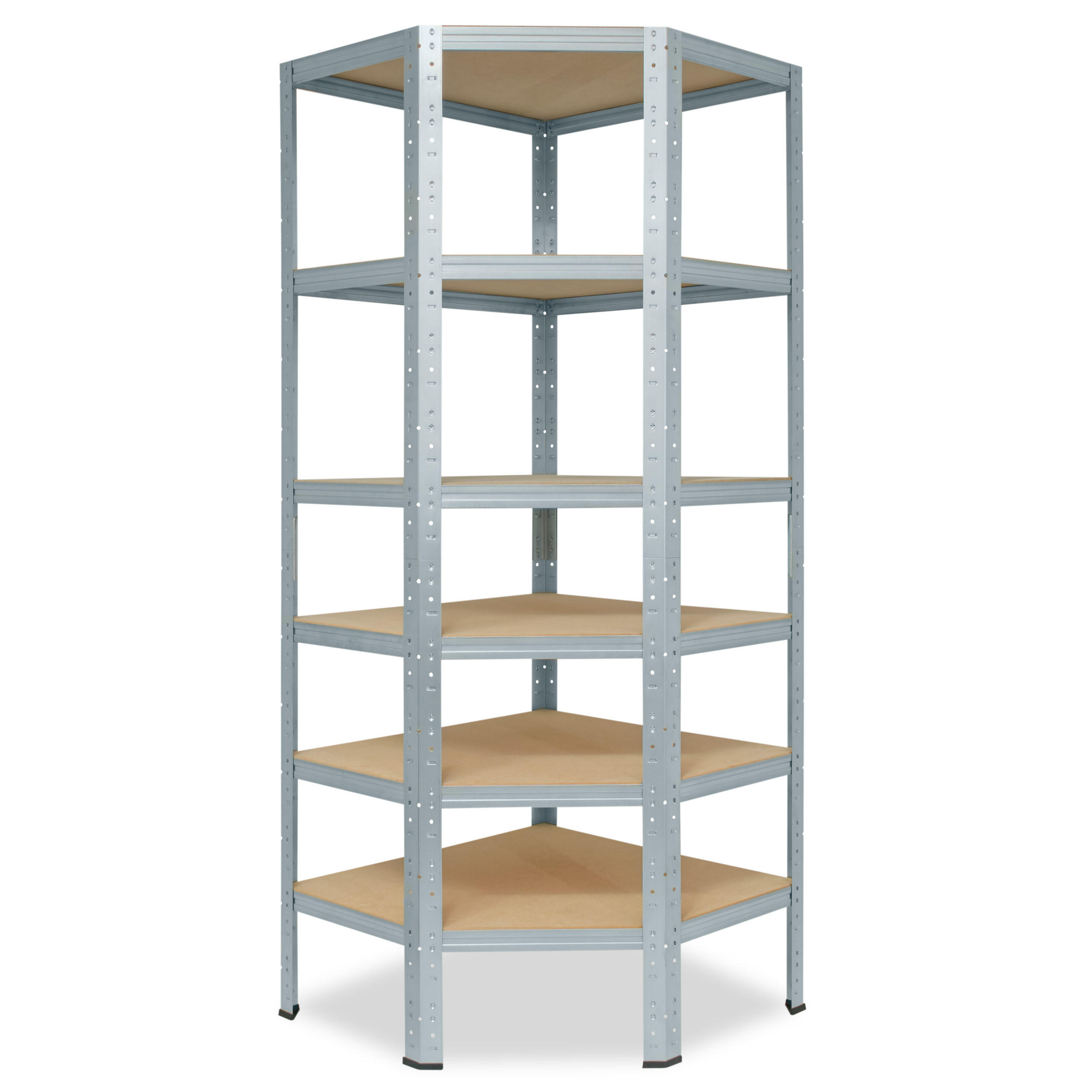 ECKREGAL HOME 200x85x40 cm in verzinkt mit 6 Böden und 145 kg Traglast pro Boden - Silberfarben, Metall (85/200/40cm) - shelfplaza