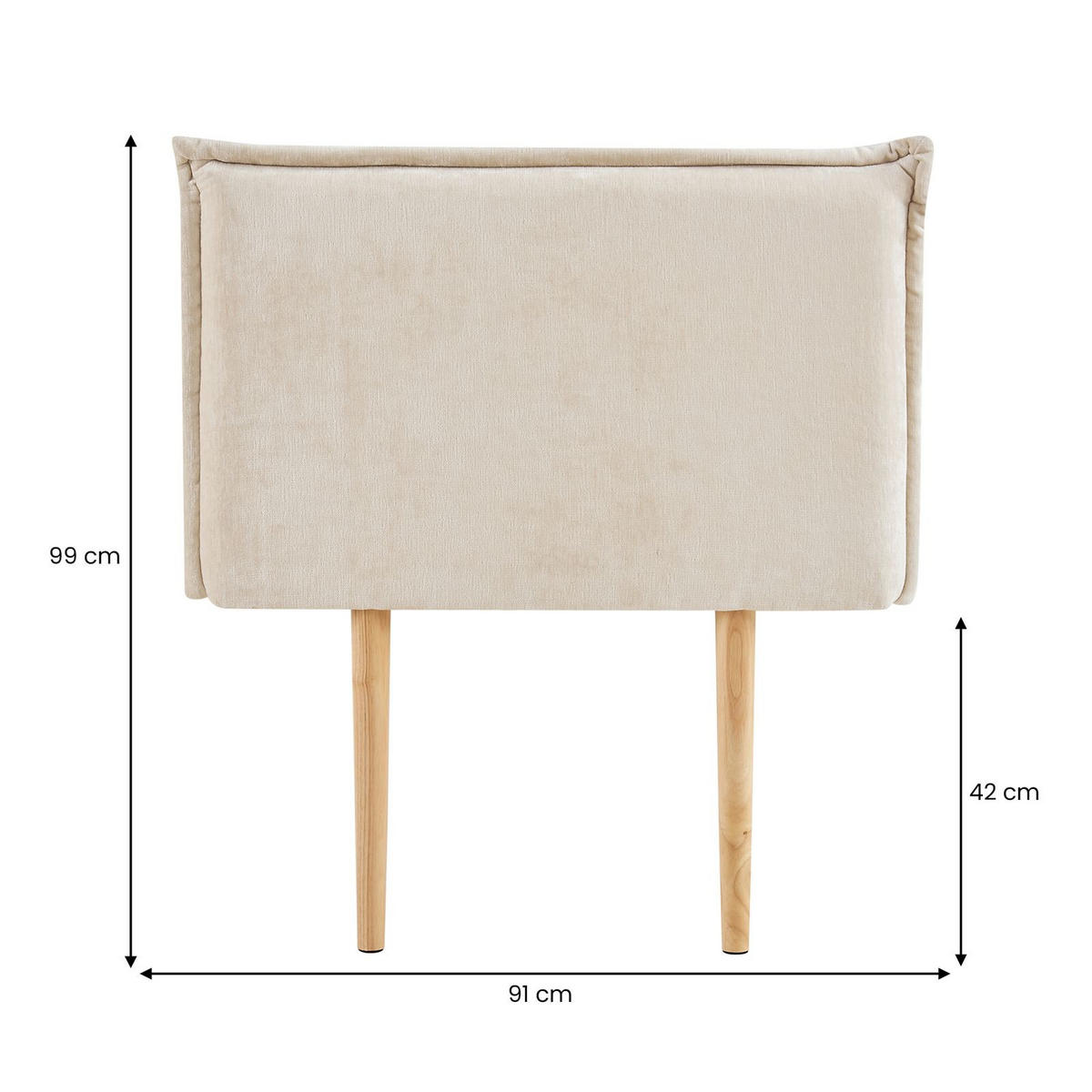 KOPFTEIL DELMO 90X190 CM - Creme, Textil (91/99/7cm) - IDIMEX