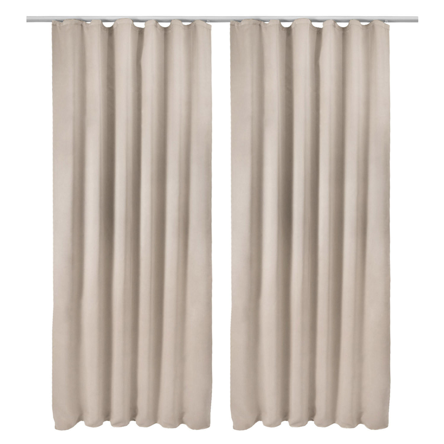 VORHANG Amelie BK mit Kräuselband 140x245cm Creme (2tlg) - Creme, Textil (140/245/1cm) - Beautissu 