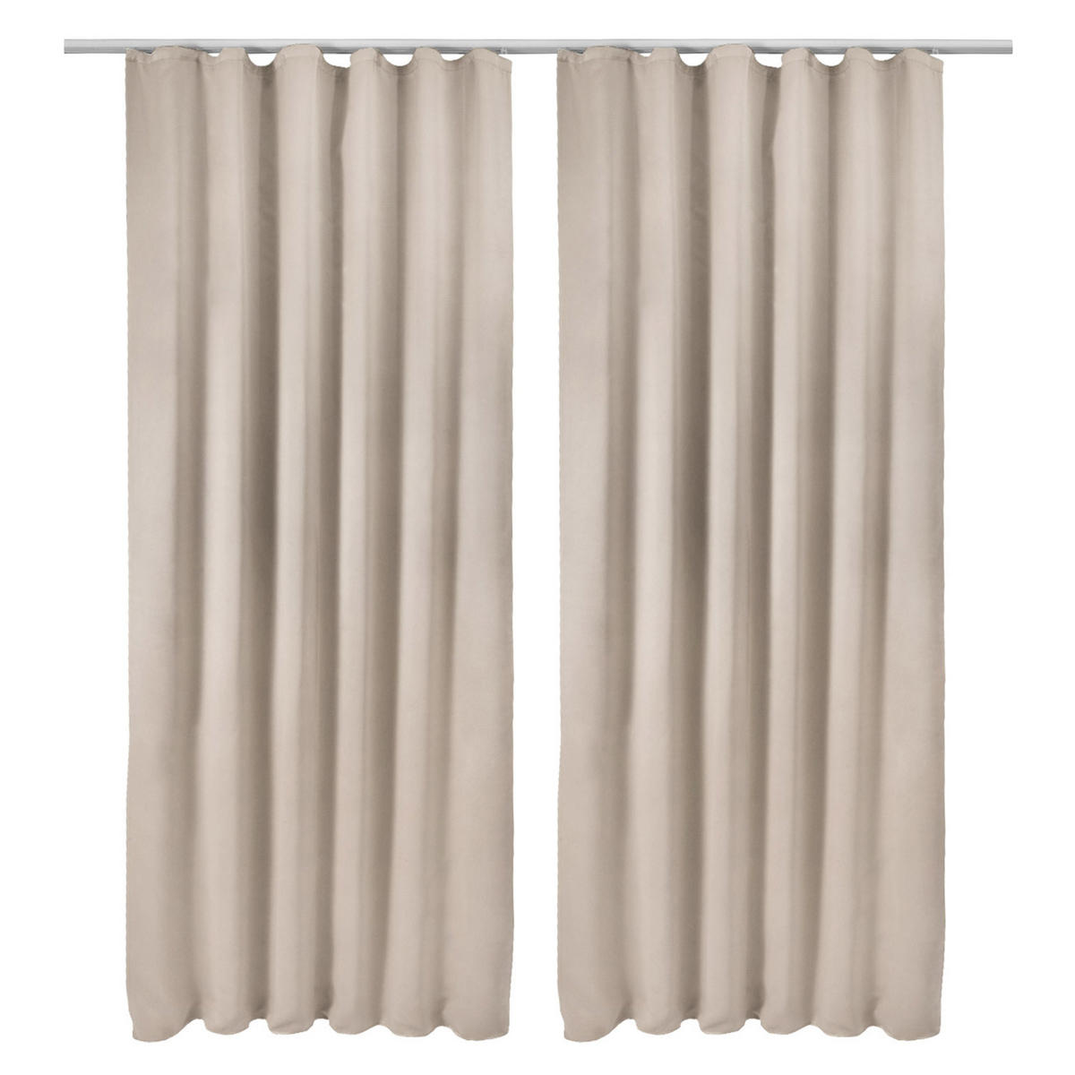 VORHANG Amelie BK mit Kräuselband 140x245cm Creme (2tlg) - Creme, Textil (140/245/1cm) - Beautissu 