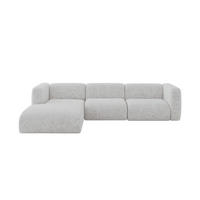 ECKSOFA Ottomane Links MIRA-L2 318x179x89 Grau Velours - Schwarz/Grau, Holzwerkstoff/Kunststoff (318/179cm) - ALTDECOR