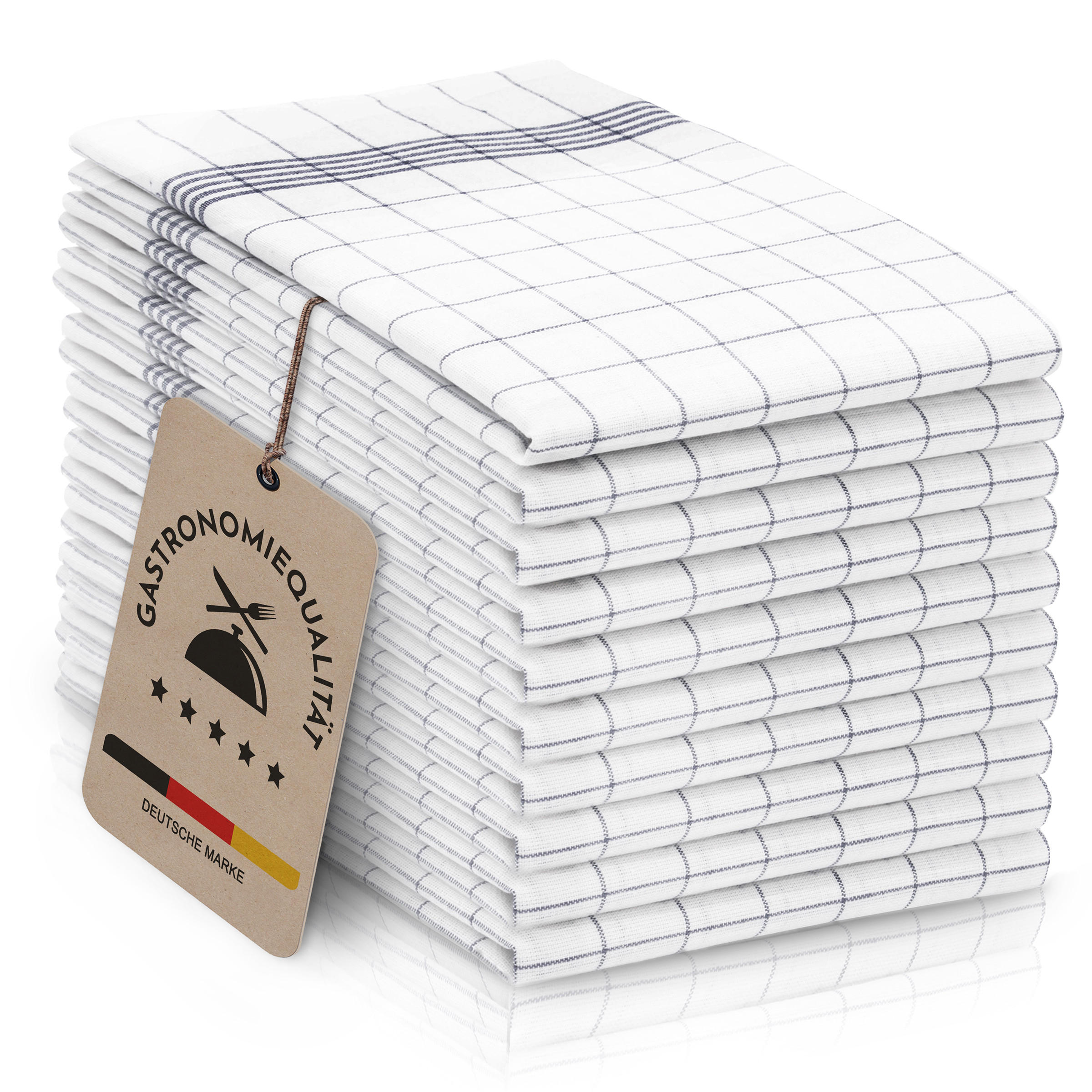 GESCHIRRTÜCHER, 10er-Set, 50x70 cm, 100% Baumwolle, Grau - Anthrazit, Textil (50/70cm) - Zollner