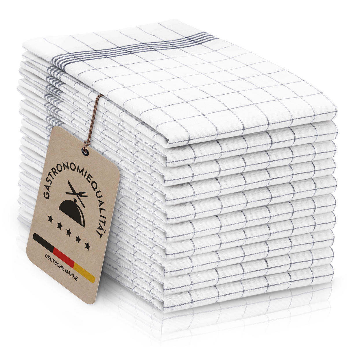 GESCHIRRTÜCHER, 10er-Set, 50x70 cm, 100% Baumwolle, Grau - Anthrazit, Textil (50/70cm) - Zollner