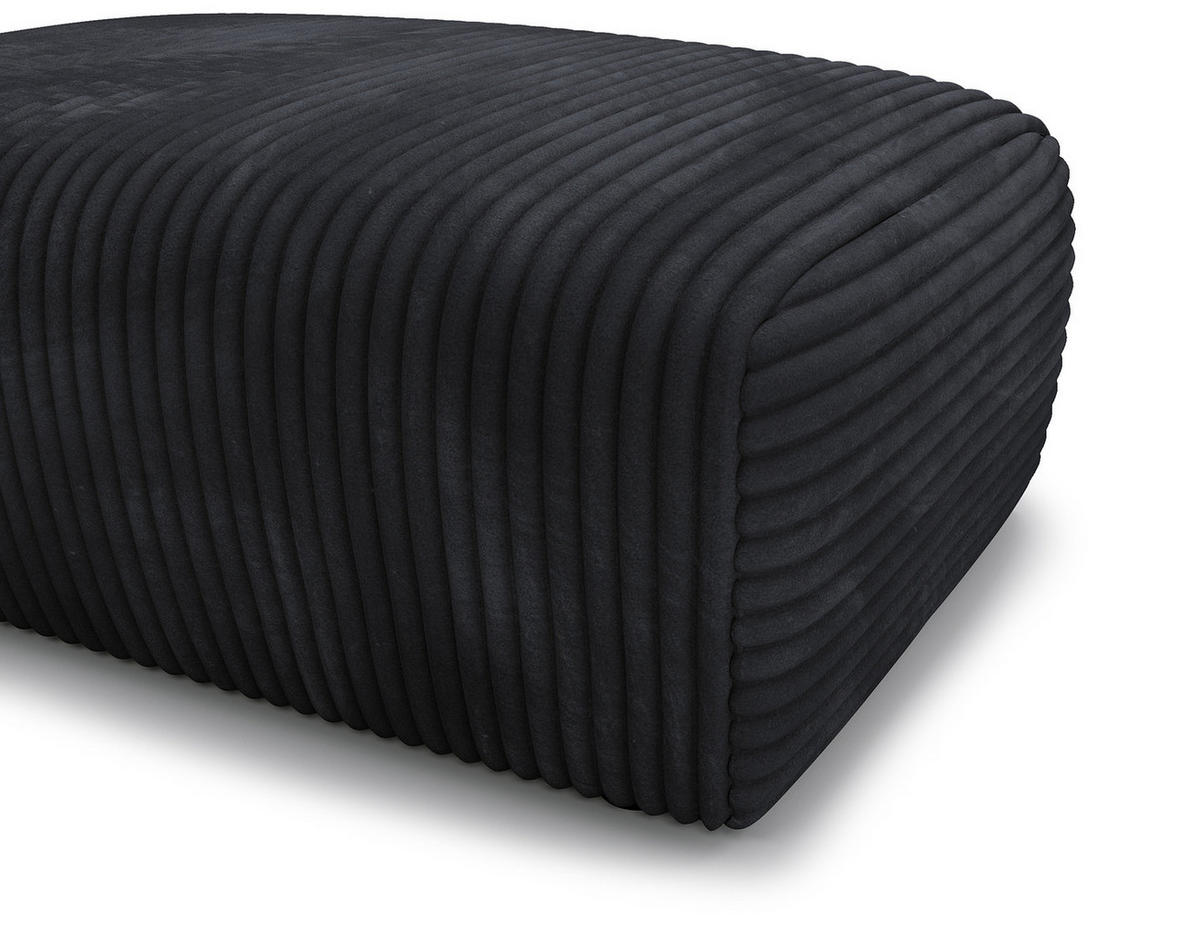 POLSTERHOCKER - Cord - Schwarz, Kunststoff/Textil (110/40/72cm) - home24