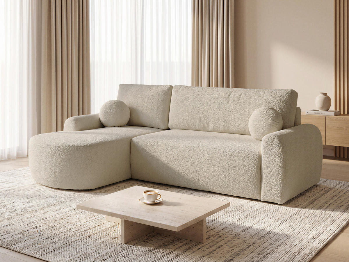 ECKSOFA Jazz, Seite: Links - Beige, Holz/Textil (240/160cm) - Sofnet