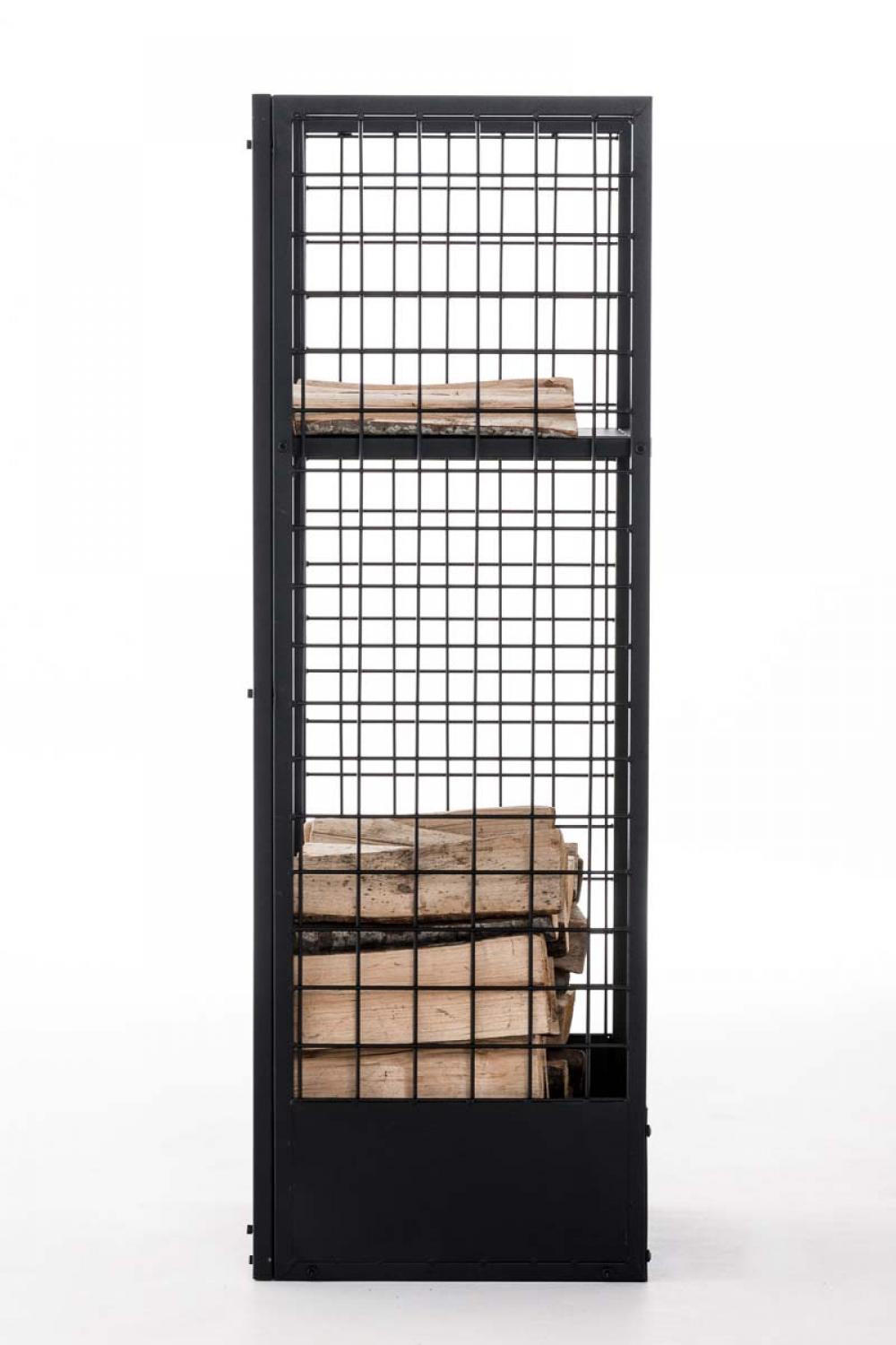 KAMINHOLZREGAL 40/40/120 cm Metall schwarz - Schwarz, Metall (40/120/40cm) - CLP