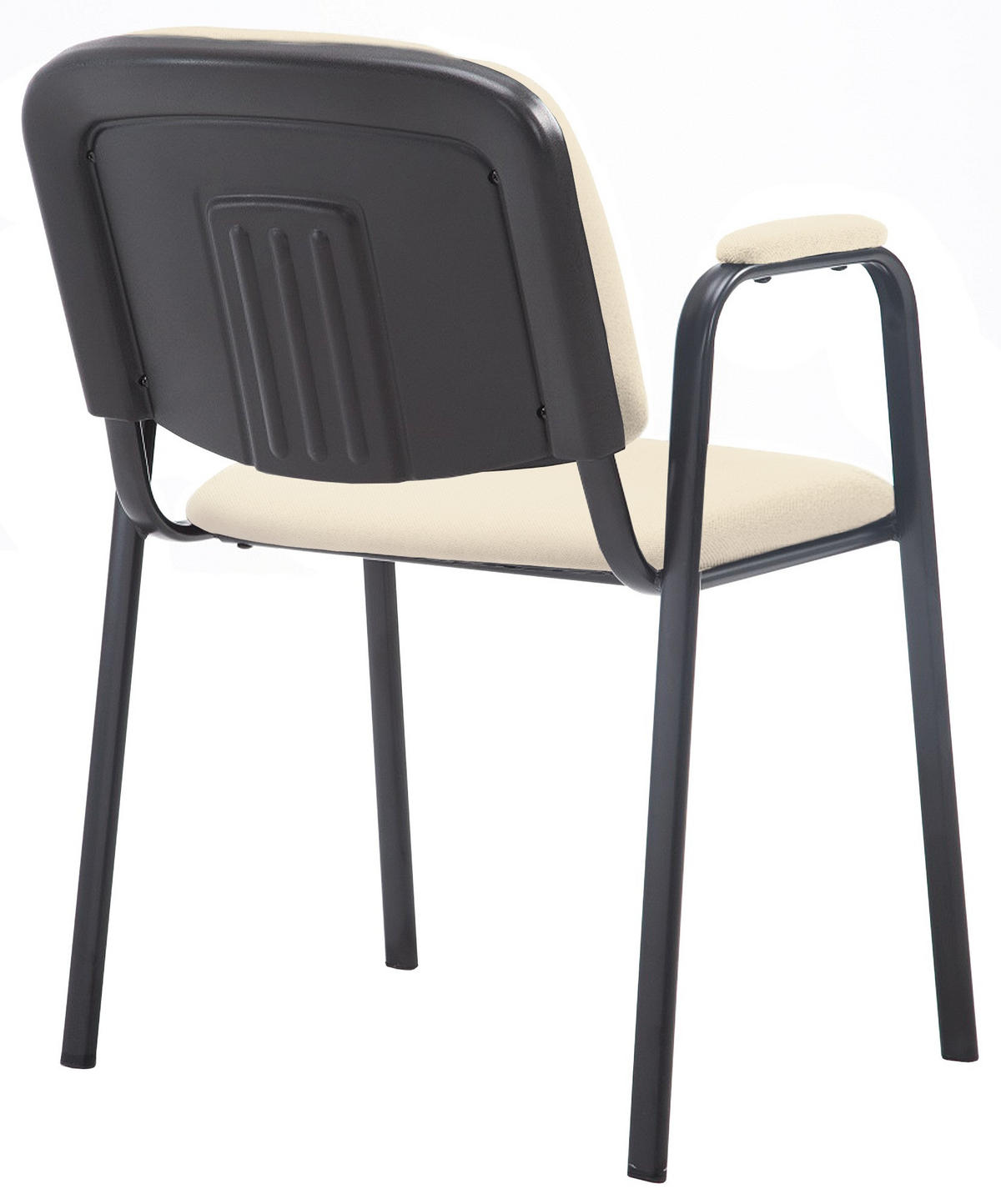 BESUCHERSTUHL Stoff creme - Creme/Schwarz, Textil/Metall (53/79/55cm) - CLP
