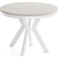 ESSTISCH Savio Weiß Neo rund ausziehbar verlängerbar, Kaschmir 80-130/80/77 cm - Kaschmir/Weiß, Holz/Holzwerkstoff (80/80/77cm) - WFL GROUP