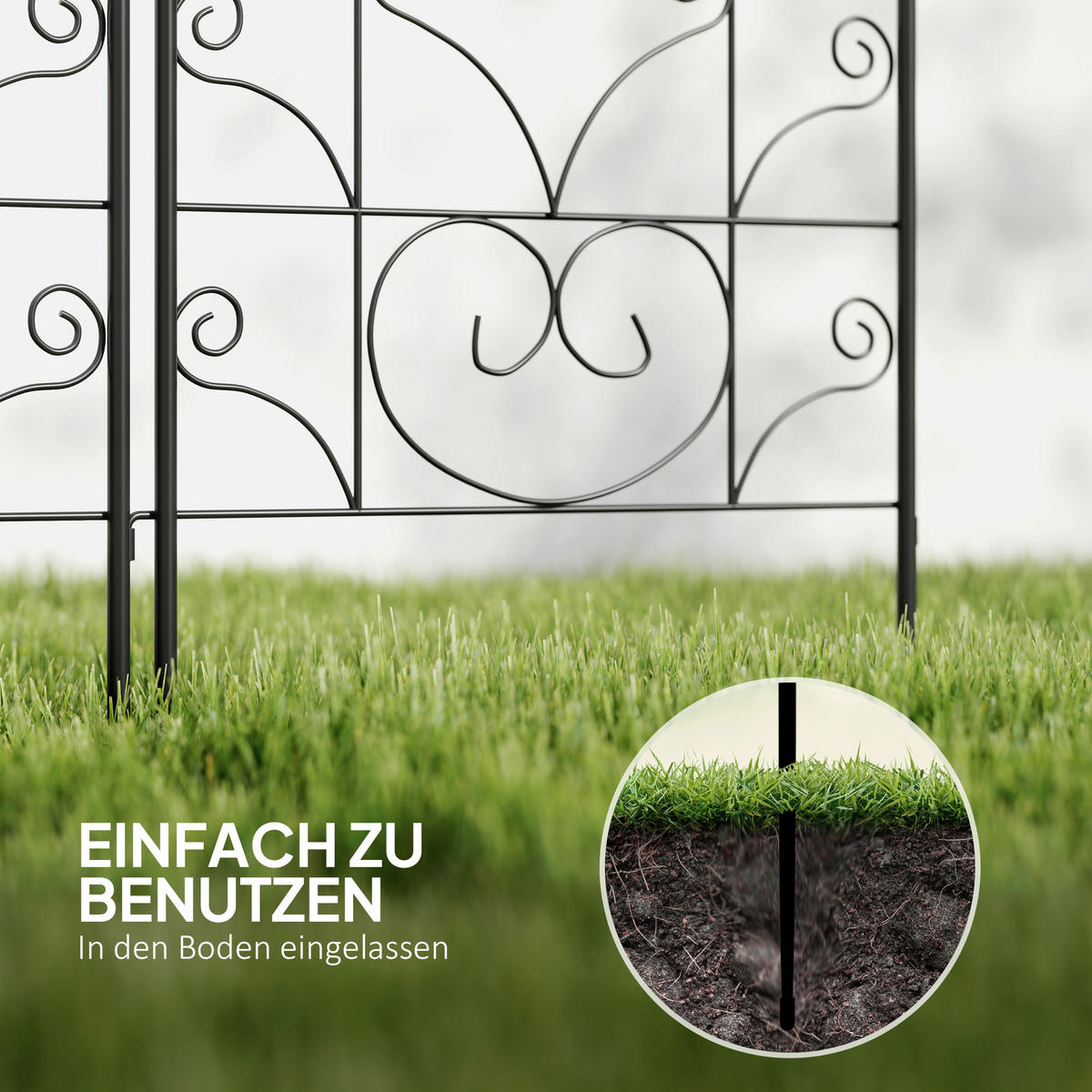 RANKGITTER DE-10041 2er-Set mit Vogeldesign, 50x120 cm Schwarz - Schwarz, Metall (1.3/120/50cm) - ComfortXL