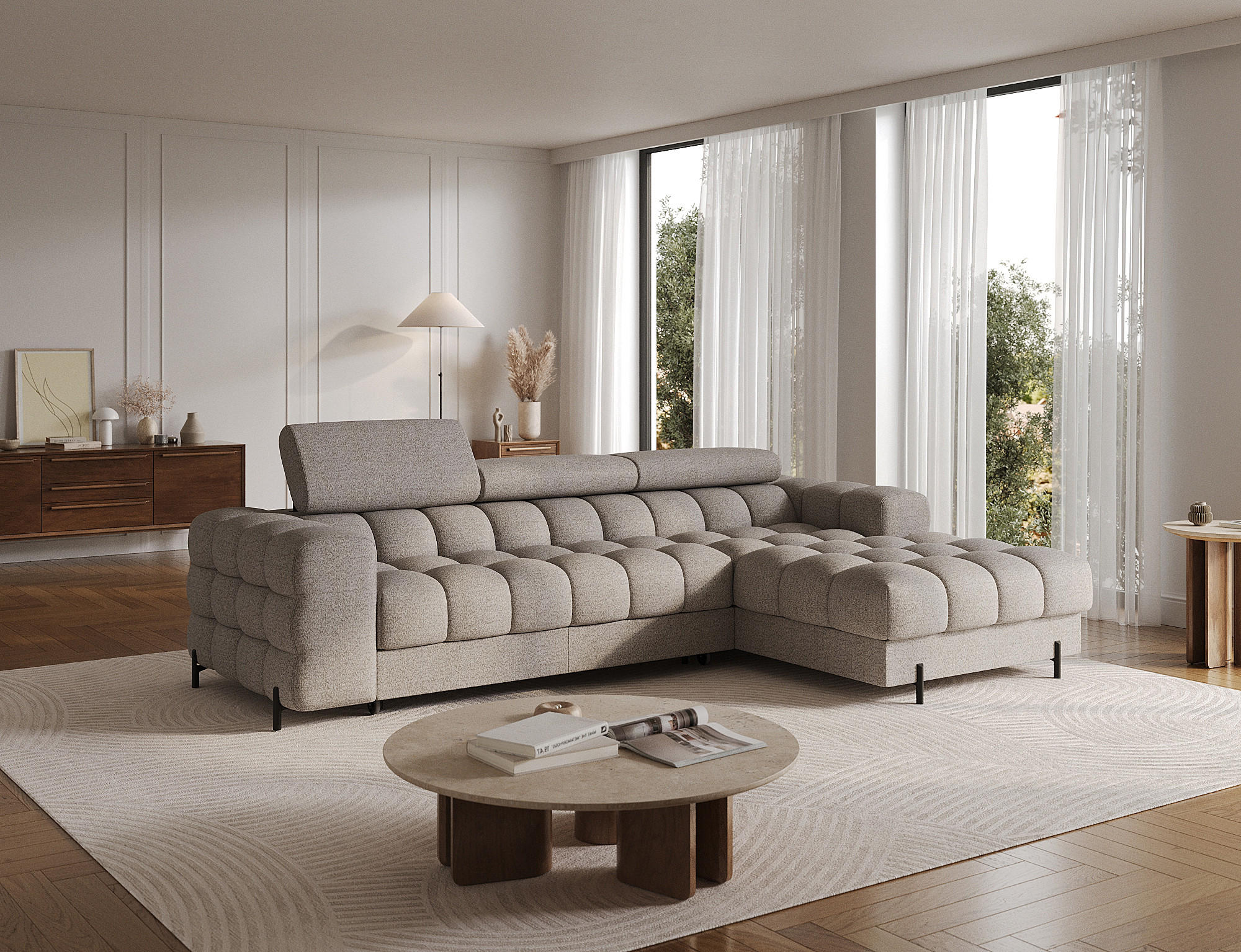 ECKSOFA Neviro R - Braun (Royal 20) - Braun, Holzwerkstoff (285/181cm) - Möblo