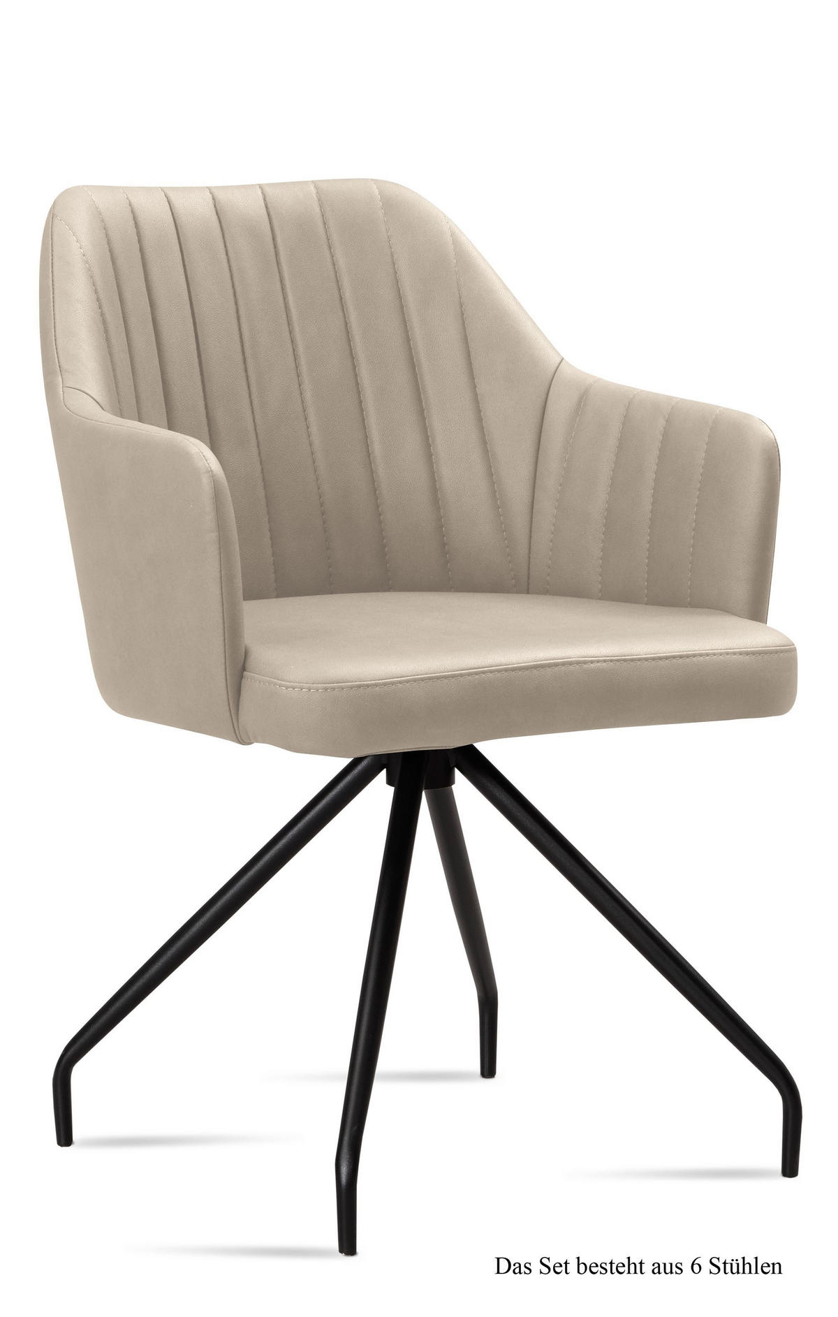 ARMLEHNSTUHL (6er-Set) Dinara 58x81x60 Schwarz/Natur - Schwarz/Naturfarben, Kunststoff (60/81/58cm) - 58aufmkessel