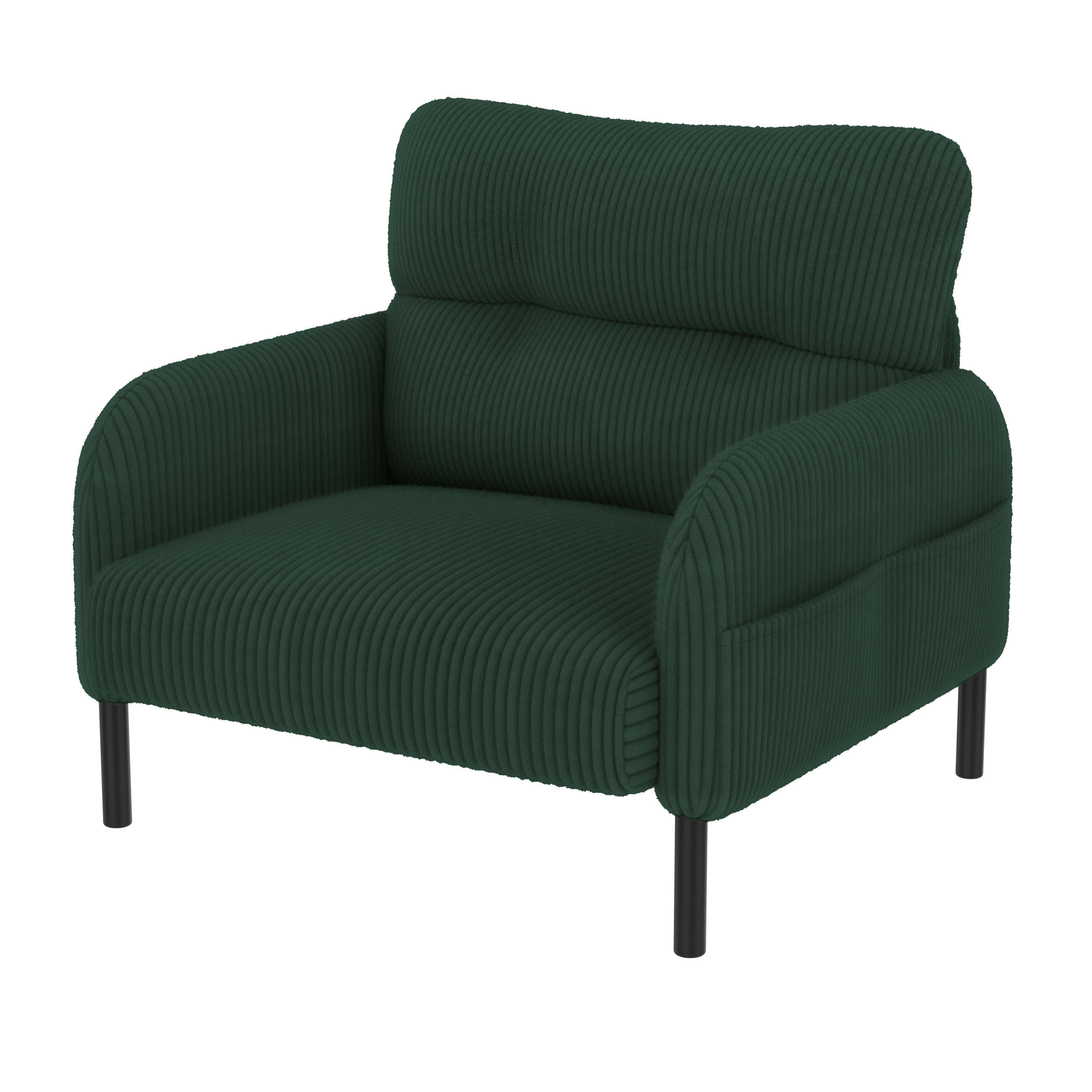 SESSEL Loungesessel,Polstersessel,Cord,Grün - Grün, Textil (67/79/75cm) - LVHOM
