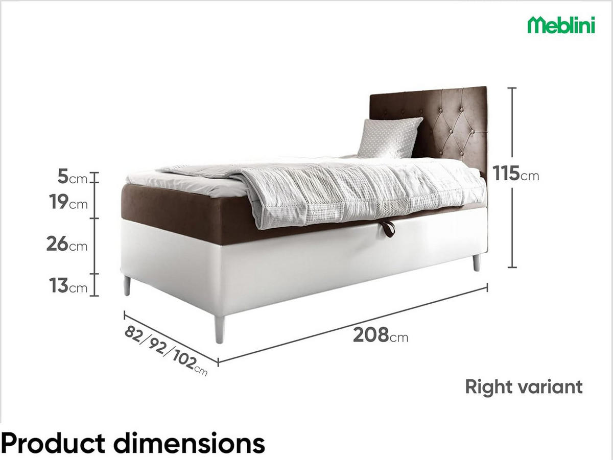 KINDERBETT FLIPPO 1 - Braun/Weiß, Holzwerkstoff (82/208cm) - Meblini