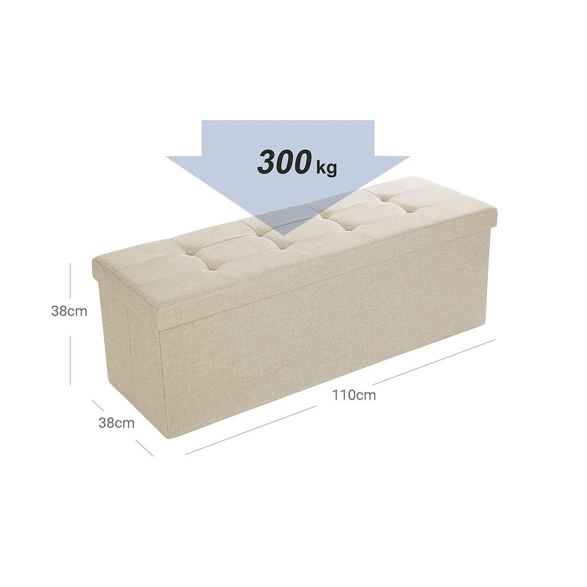 SITZBANK - Beige, Holzwerkstoff (38/38/110cm) - Hansiro