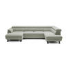 ECKSCHLAFSOFA Raven XL, Verstellbaren Kopfstützen, Bettkasten, Großes Sofa 334x198x162cm Rechte, Sand - Sandfarben, Holz/Textil (334/198cm) - DomoHome
