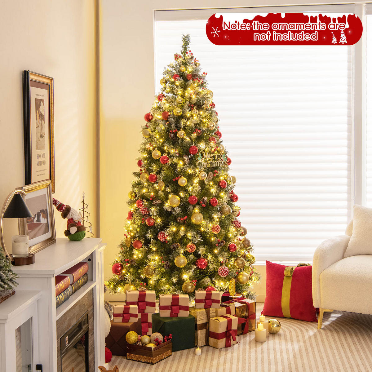 WEIHNACHTSBAUM 180cm Weiß - Grün, Kunststoff (180cm) - COSTWAY