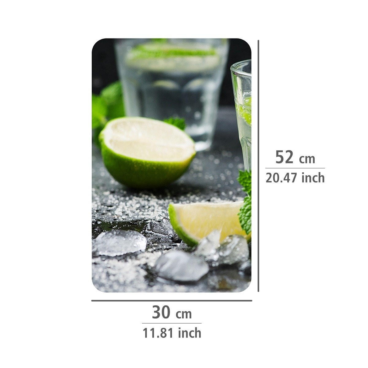 GLASSCHUTZPLATTEN für Herd - 2 Stück Mojito 52/30/0,5 cm - Anthrazit, Glas (30/0.5/52cm) - Wenko