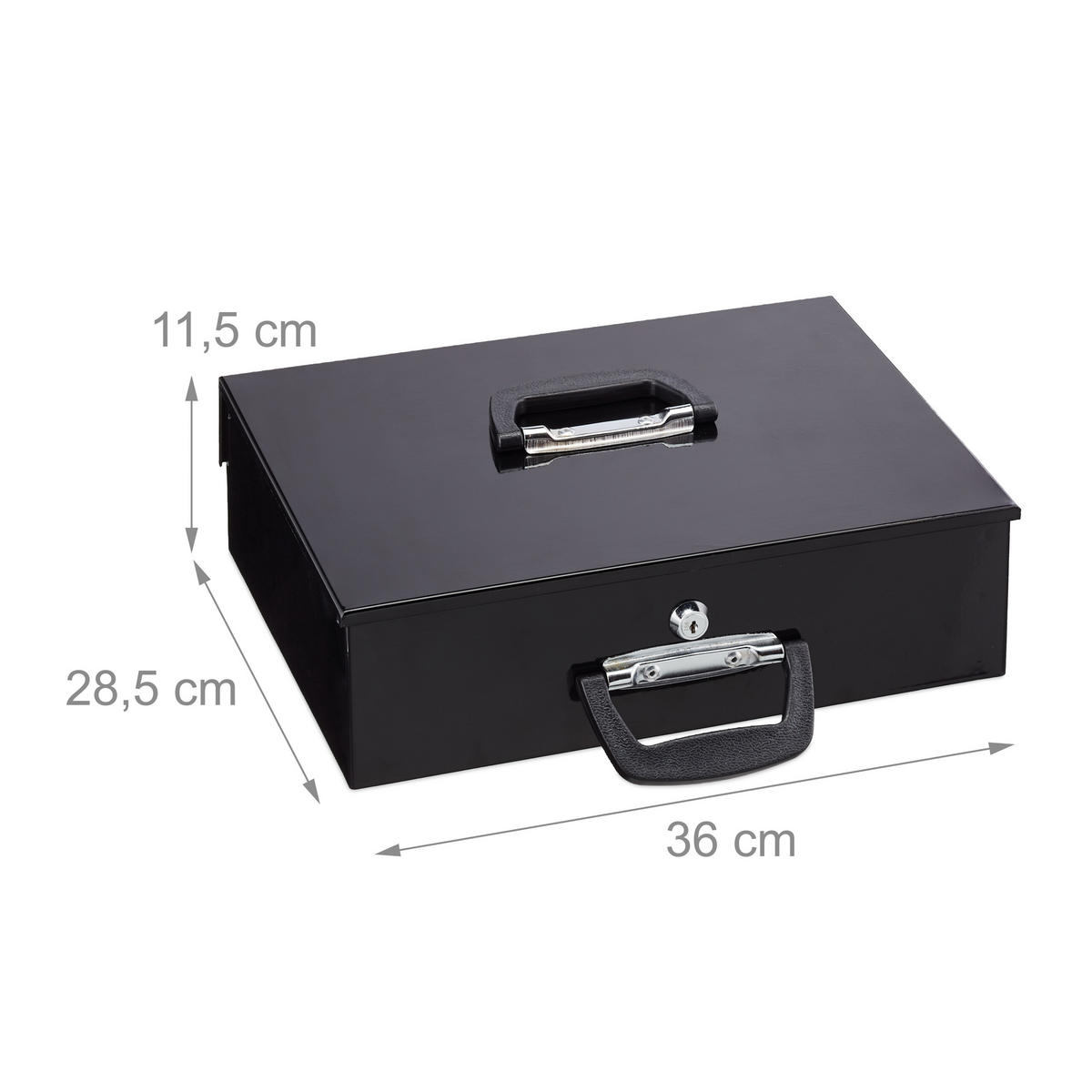 GELDKASSETTE Euro-Münzzählbrett - Schwarz, Kunststoff/Metall (36/11.5/28.5cm) - Relaxdays