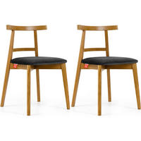ESSTISCHSTÜHLE LILIO 2 St Vintage, Graphit / hell Eiche - Hellbraun/Dunkelgrau, Holz/Textil (47/76/45cm) - KONSIMO®