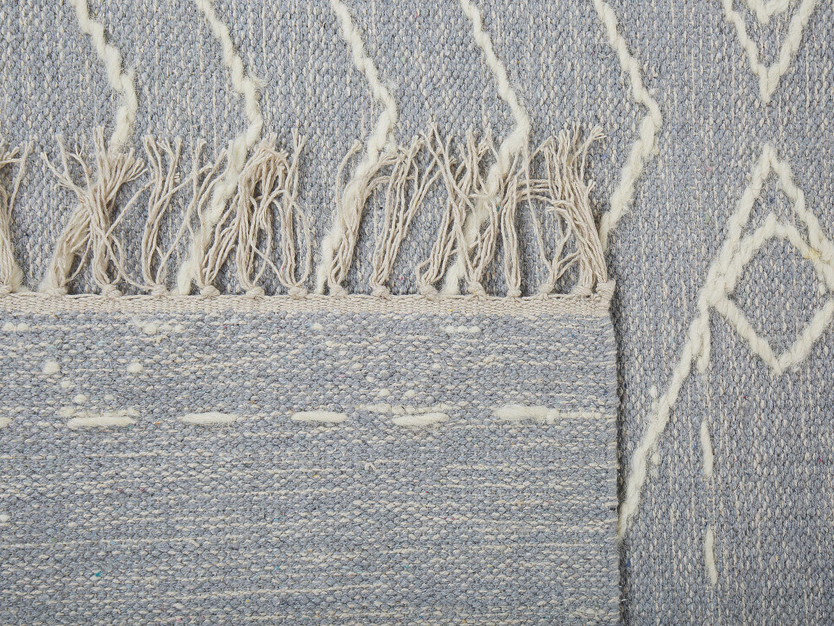 KURZFLOR-TEPPICH Khenifra 200/140 cm - Grau, Textil (140/200cm) - Beliani