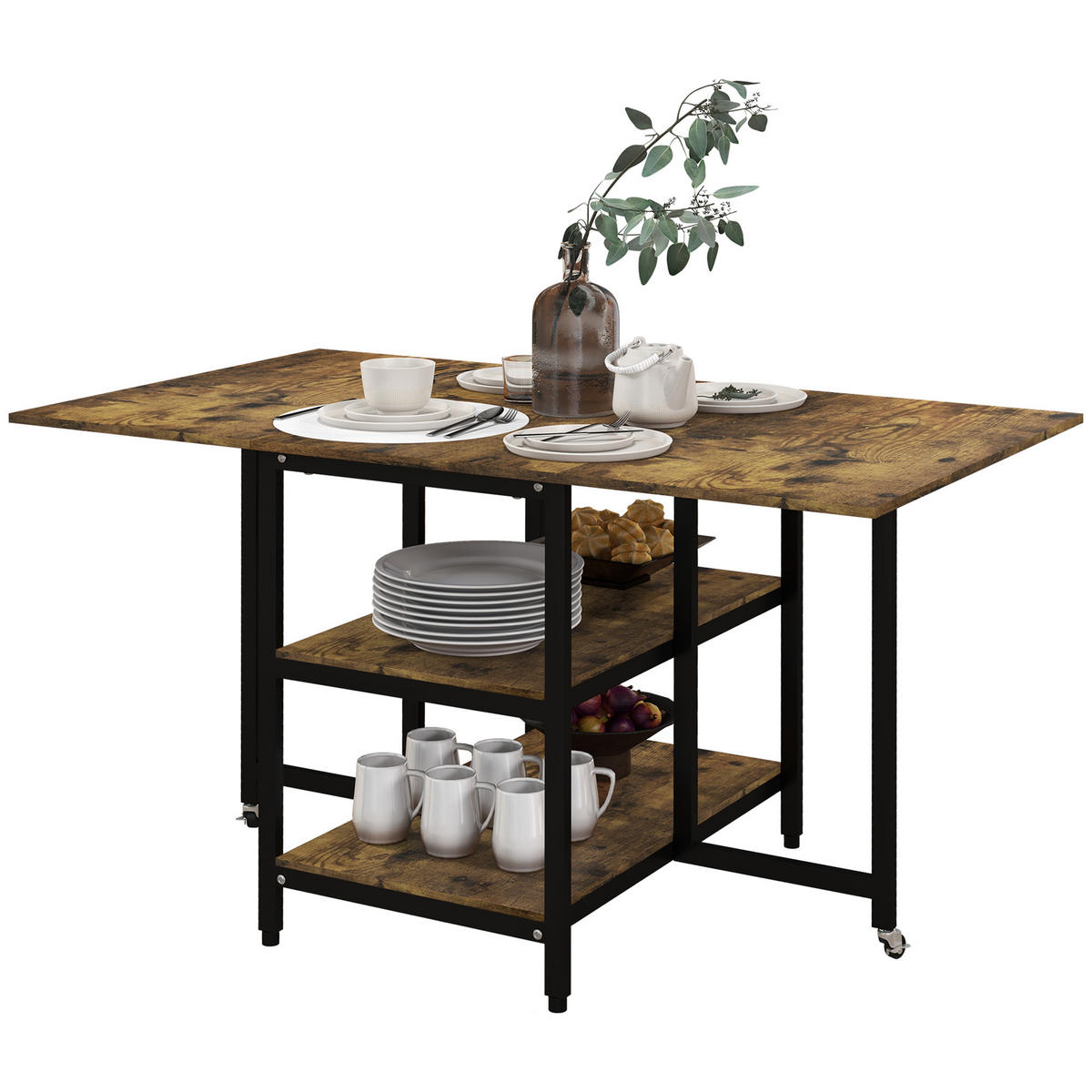 ESSTISCH Rustikal-Braun 1 Stück - Braun, Naturmaterialien (140/80/75cm) - GiPP